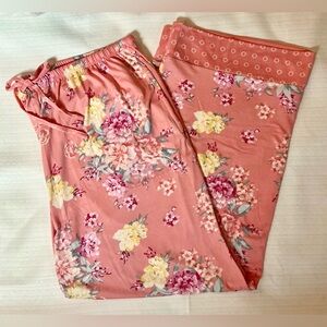 Flora Nikrooz Pink Floral Lounge Pants – XL – New Without Tags